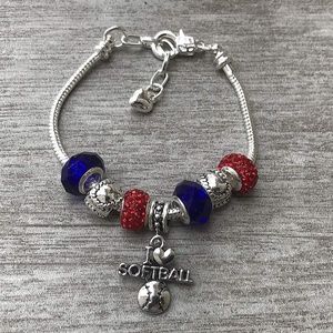 Softball Jewelry Charm Bracelet Perfect for Player